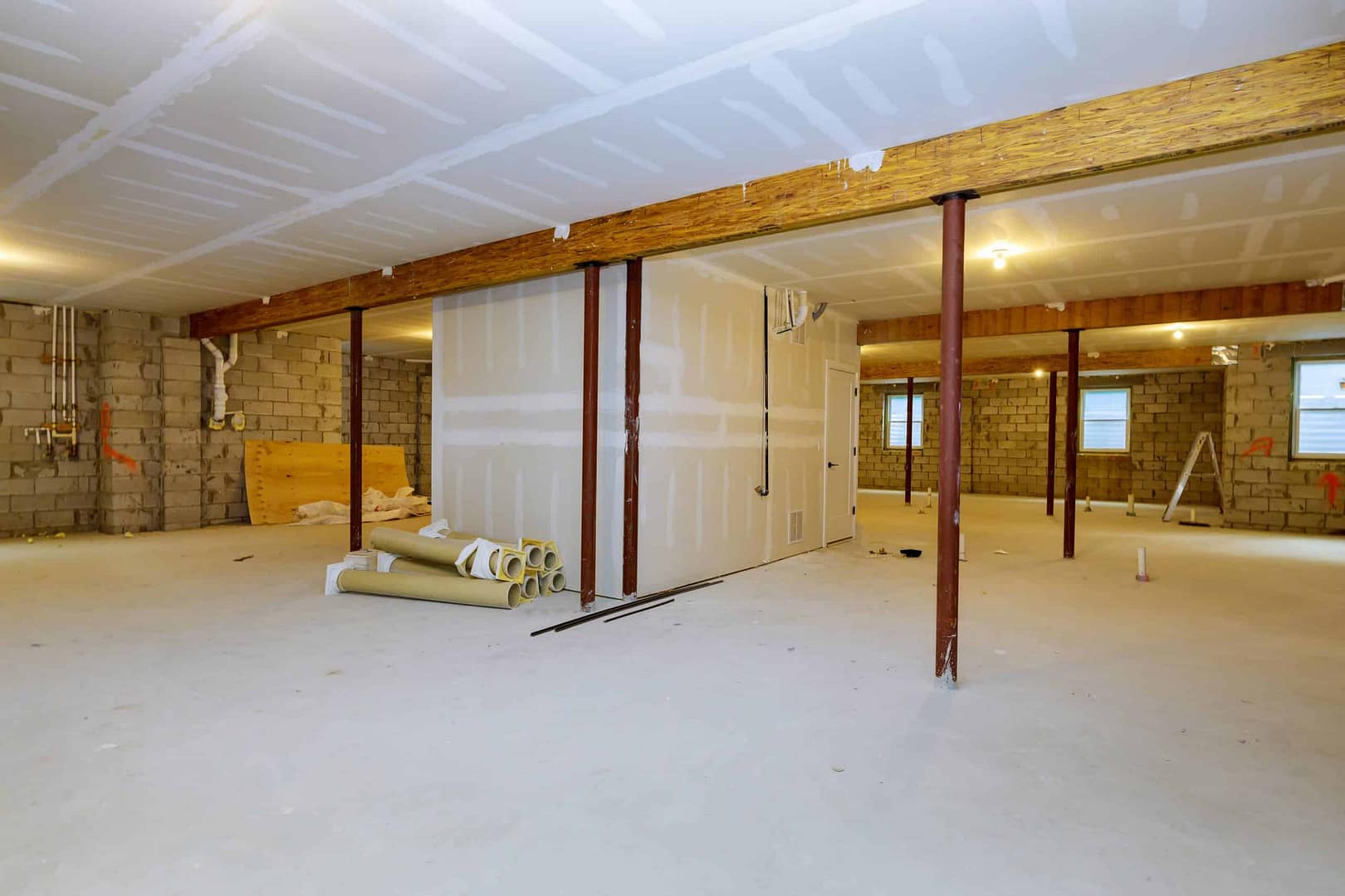 Basement Remodeling Project During picture