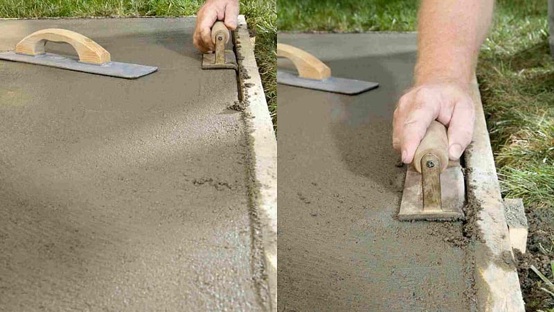 Concrete edging process example