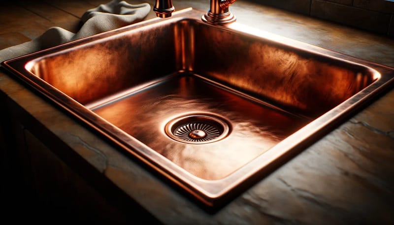 Realistic Copper Kitchen Sink