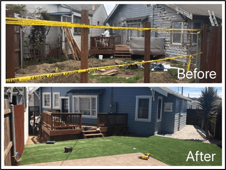Deck Builder company before and after photos.