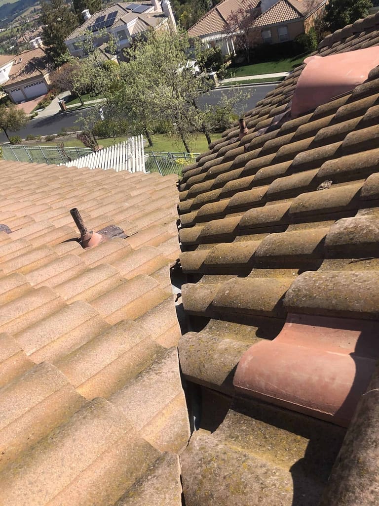Roofing contractor leaking roof project .