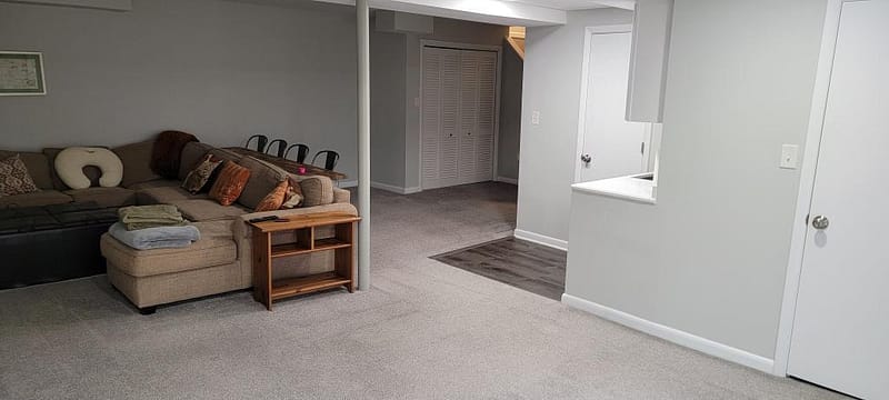 Basement remodeling company completed basement renovation project in Rockville, Maryland.