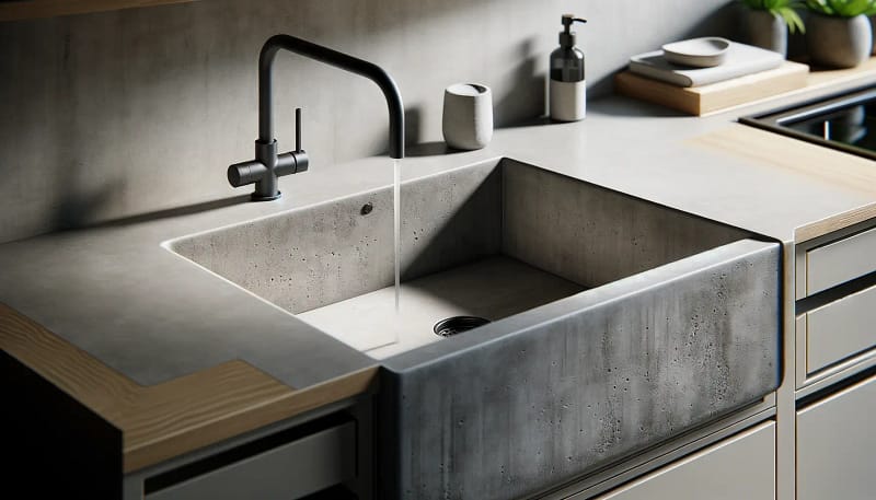 Concrete kitchen sink