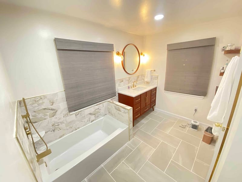 Bathroom remodeling company completed bathroom remodeling project and Potomac, Maryland.