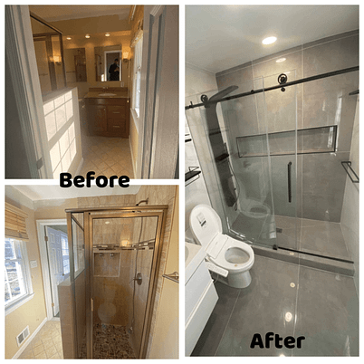 Bathroom remodeler before and after photos. 